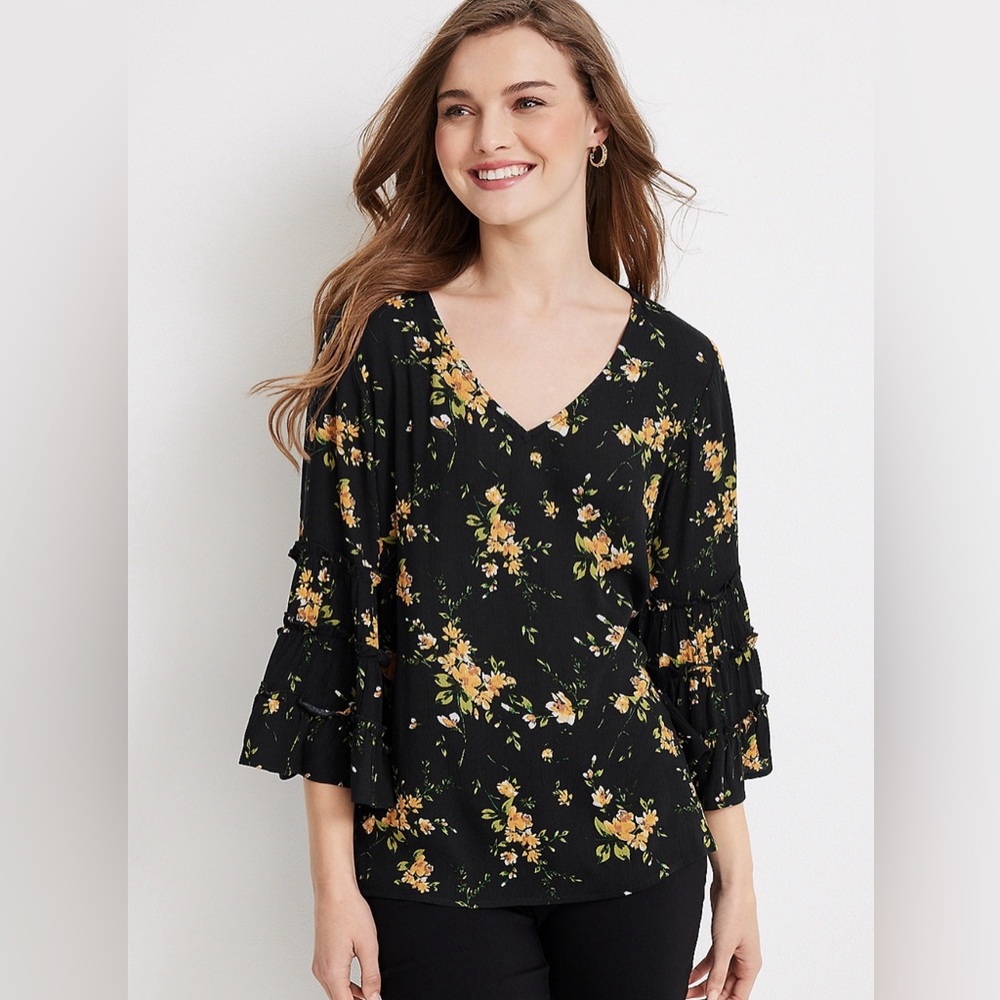 Maurice’s Floral Bell Sleeve Blouse